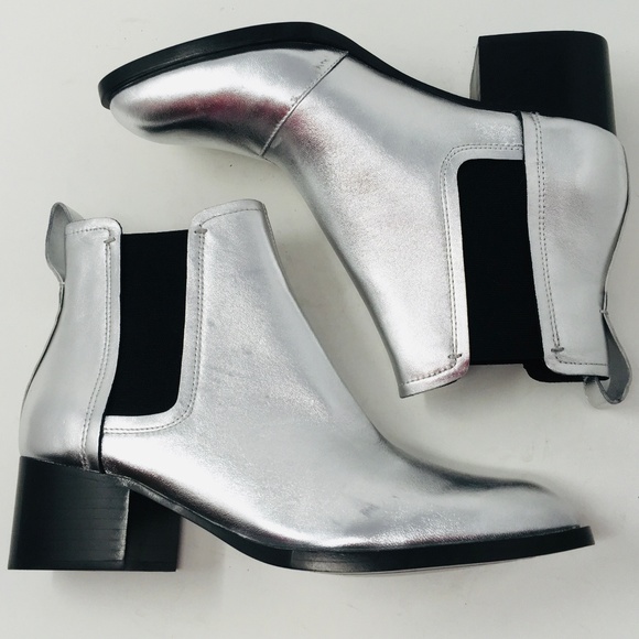 rag & bone boots silver Ankle Booties 38.5 NEW - Picture 1 of 8